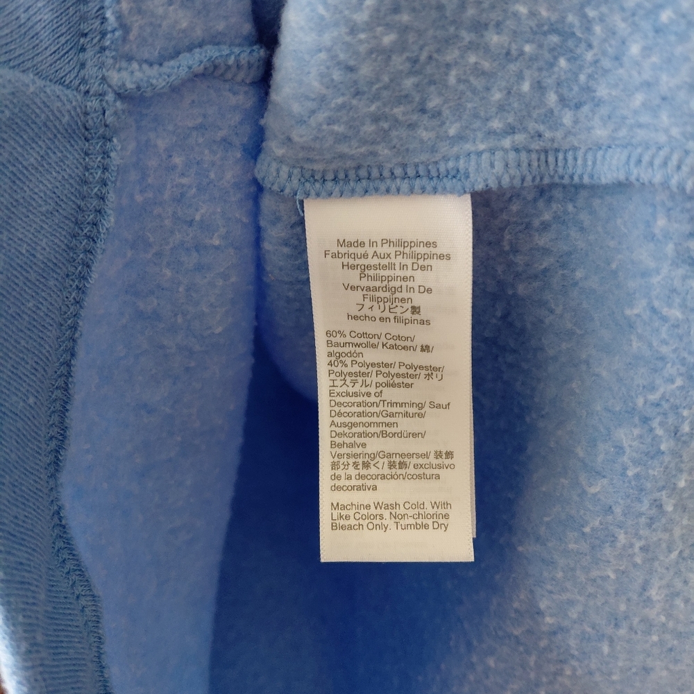 J. Crew Wide Button-Collar Pullover Sweatshirt in Cloudspun Fleece Blue - Picture 4 of 7